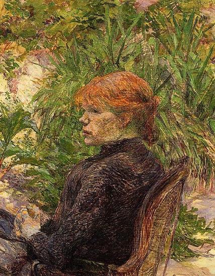 Henri de toulouse-lautrec Red Haired Woman Sitting in Conservatory oil painting image